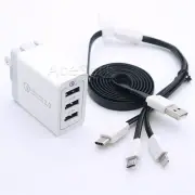 Fast Charging Home Power Adapter QC3.0 Charger 3in1 Cable for LG G5 LS992 Sprint