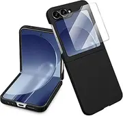 [BENTOBEN] for Samsung Galaxy Z flip 6 Case 5G, Samsung Z flip 6 Case with [Front Screen Protector], Lightweight Shockproof Ultra Slim Anti-Slip Phone Case for Samsung Z flip 6 (2024), Black