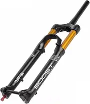 Mountain Bike Suspension Fork 27.5 29 Inch MTB Air Fork Travel 140mm 1-1/2 Tapered Tube Boost Fork Rebound Adjustable Manual Lockout XC/DH/AM (Color : Gold, Size : 29'')