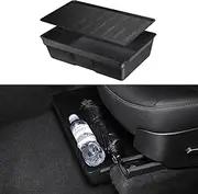 BASENOR Tesla Model Y Under Seat Storage Box Organizer Waterproof Hidden Tray Underseat Bins with Lid Cover Storage Accessories 2020 2021 2022 2023 2024 Gen 2