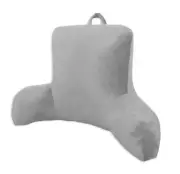 The 24" Bed Rest Lounger Pillow Mink Fabric with Polyester Filling, Silver