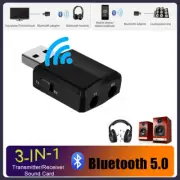 3 IN 1 USB Bluetooth 5.0 Transmitter Receiver Audio Adapter AUX 3.5mm TV CAR PC