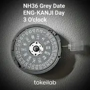 SEIKO NH36 Movement Grey Day & Date 3 o'clock Crown SEIKO Mod SKX SRP SII TMI