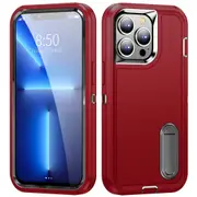 MCC Shockproof iPhone 13 Pro Max Case Cover Heavy Duty with Stand Apple [Red+Black]