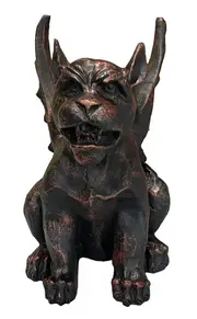 Gargoyle Statue Cast Iron Hand Made Antique Rust Garden Statue