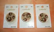 LaMode Style 31992 Tan Botanical Buttons 3 cards=3 buttons LOT#42