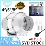 4/6/8" Inch Industrial Hydroponic Silent Inline Extractor Fan Duct Exhaust Vent