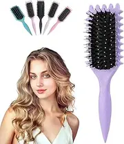 ZOYFFO Curly Hair Brush, Purple Curl Comb Boar Bristle Hair Brush, Curly Hair Styling Brush, Defining Brush for Combing Men and Women 1PCS