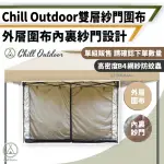 【CHILL OUTDOOR】雙層款 圍布+紗門 速開客廳帳專用(炊事帳 客廳帳 車尾帳 停車篷 天幕)