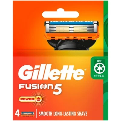 Gillette Fusion 5 Power Mens Razor Blades 4 Pack