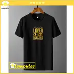 天主教基督教精神 T 恤 LOVED SAVED BLESSED BY JESUS GOLD T 恤 DISTRO 男士