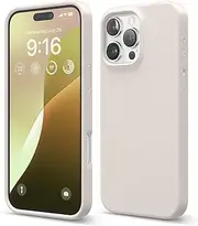 elago Premium Liquid Silicone Case Compatible with iPhone 16 Pro Max Case, Full Body Protective Cover, Shockproof, Slim Phone Case, Anti-Scratch Soft Microfiber Lining, 6.9 inch (Stone)