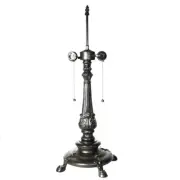 Petastal Lamp Base, Antiq.Bronze Finish/Gold Highlts, Nicely Weighted, 24" Tall