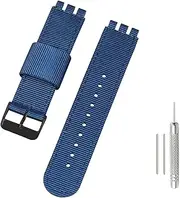 [Lijinlan] Replacement Nylon Watch Band for Swatch 17mm 19mm 20mm, Soft Woven Nylon Sport Stylish Strap for Swatch Watch Series Accessories