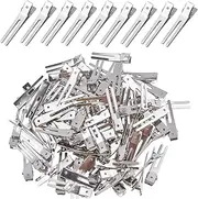 50 Pcs Hairdressing Double Prong Curl Clips, 1.8" Curl Setting Section Hair Clips Metal Alligator Clips Hairpins for Hair Bow Great Pin Curl Clip, Styling Clips for Hair Salon Barber (Silver)