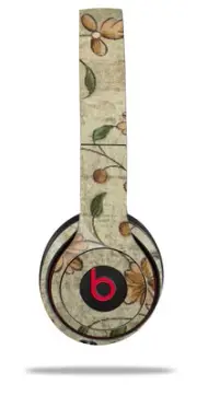 Skin Wrap for Beats Solo Wireless 2 3 4 Flowers Berries Orange SKIN ONLY
