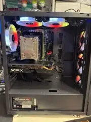 Custom Black Gaming Desktop PC Intel2680 16GB 500GB 256SSD Radeon RX 580