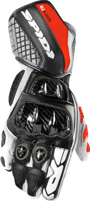 Spidi Carbo Kangaroo, gloves , color: Black/White/Red , size: 3XL