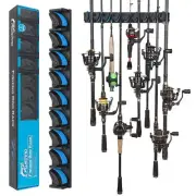 PLUSINNO Vertical Fishing Rod Holder Wall Mounted Fishing Rod Rack Fishing Po...