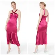 Aidan Mattox Liquid Satin Pink Dress Size 6
