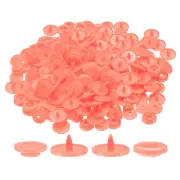 200 Set Plastic Snaps T5 Round Resin No-Sew Button Fasteners Kit, Light Red