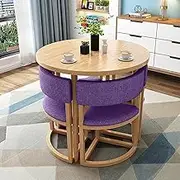 Modern Round Dining Table and Chair Set for Office Reception and Leisure Area Perfect for Lounge and Living Room Decor (Barrel Orange)