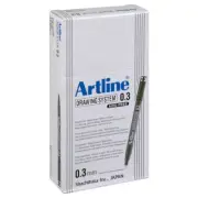 12 x Artline 233 Drawing System Technical Pens Xylene Free 0.3mm EK-233