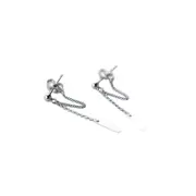 ANYCO Fashion Earrings Genuine Sterling Silver Bohemian Link Chain Bead Stud Chic Classic Party Jewelry Gift for Women