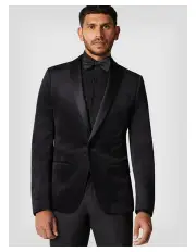[Politix] Slim Fit Detachable Shawl Collar Tuxedo in Black