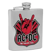 ACDC Highway to Hell Hip Flask We Salute You Stainless Steel Fathers Day Gift