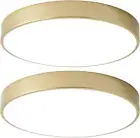Gold Flush Mount Ceiling Light Fixture LED,24W Bedroom Light Fixture Ceiling Mou