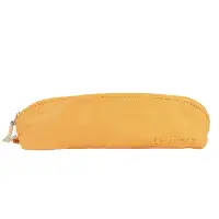 在飛比找momo購物網優惠-【Le-junev】文青簡約亮色真皮鉛筆袋 - 黃色(L11