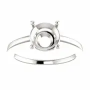 14K Gold Round Cut Ring Setting Solitaire Modern Style Ring Mounting