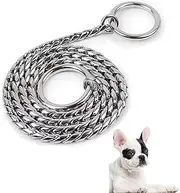 Dog Snake Chain Choke Collar P Chock Metal Chain Pet Collars Necklace Walking Training Pet Supplies for Small Medium Large Dogs (4.0mm×26"(65cm), Sliver)