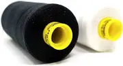 Gtermann Mara 120 2-Thread Sewing Set 1000Mtr/1093Yd Per Bobbin Sew-All Polyester Thread Black and White