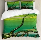 Duvet Cover Sets, Cartoon Monster Kraken Octopus with Giant Tentacles
