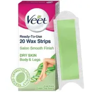 Veet Full Body Waxing Strips Kit for Dry Skin 20 Strips (Pack Of 1)
