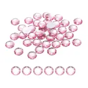 50Pcs Flat Back Round Rhinestones 14mm SS45 Light Pink Crystal Rhinestones