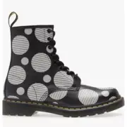 Doc Martens Black Smooth Polka Dot Women's 6 Black Boots 1460