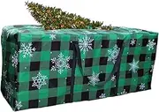 Christmas Tree Storage Bag, Christmas Tree Bag - Christmas Tree Storage Box Snowflake Pattern Holiday Tree Bag | 420D Oxford Fabric Large Christmas Tree Storage Bag with Reinforced Handles and Zipper,
