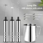 Household Milk Frother Whisk Drink USB Rechargeable for Coffee
