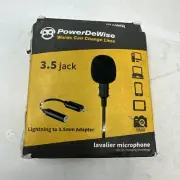 PowerDeWise -3.5 jack/lightning to 3.5 MM adapter / lavalier microphone