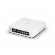 Ubiquiti UniFi Switch Lite 16 PoE, Layer 2, 16x GbE RJ45 Ports, 8x 802.3at PoE+ Ports, 45W PoE Budget, Fanless Unit, Wallmount Kit Included