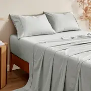 Serene Bamboo Cotton Sheet Set King Bed Dove Grey