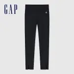 【GAP】女裝 LOGO修身鬆緊運動褲-黑色(890028)