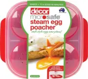 BRAND NEW Decor Microwave Steam Egg Poacher 4 Eggs BPA FREE Microsafe SAFE