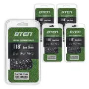 8TEN Semi Chisel Chainsaw Chain 18 Inch .058 .325 64DL 5 Pack