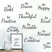 Inspirational Wall Decals Quotes Motivational Sayings Wall Stickers Positive Quotes Lettering Wall Decor Stickers for Home Bedroom Library School Classroom Office Family Wall Art Decoration