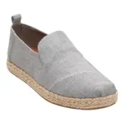 TOMS WOMEN'S DECONSTRUCTED ALPARGATA SLUB CHAMBRAY sz 9.5 DRIZZLE GREY 10009838