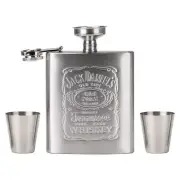 Portable 7OZ Stainless Steel 2 Cups Hip Flask Bottle For Wine Liqueur Alcohol